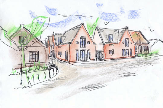negen woningen Sloten, in ontwikkeling